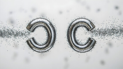 repelling each other, with suspended iron filings forming symmetrical arcs 
