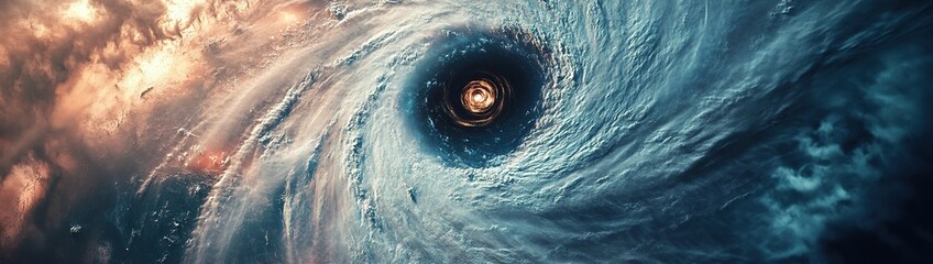Abstract Cosmic Spiral Galaxy with Blue and Orange Hues