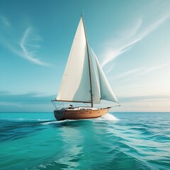 Fototapeta premium Photography sailing boat watercraft monochrome sailboat.