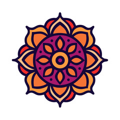 Indian Festival Mandala Decoration Icon