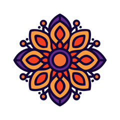 Indian Festival Floral Mandala Icon