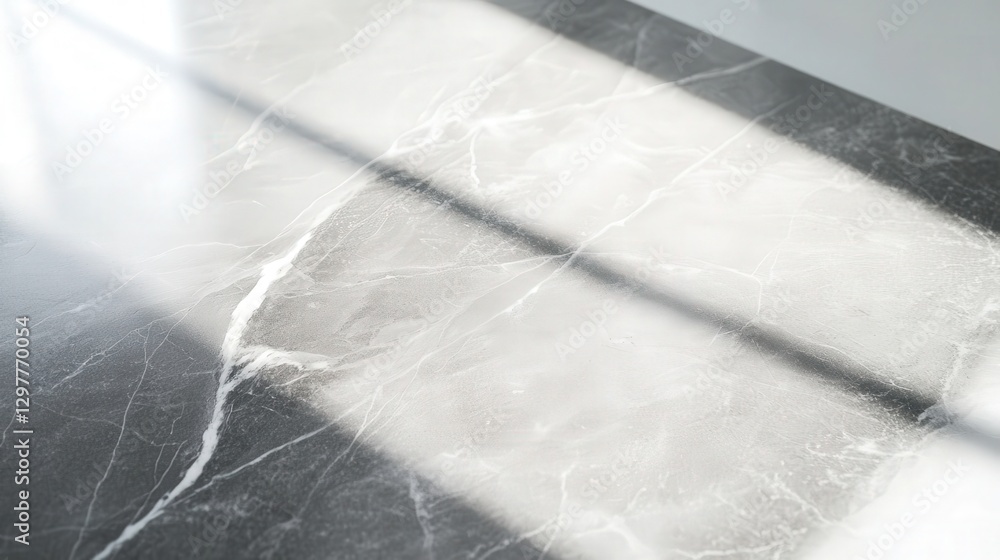 Aufkleber marble tabletop with soft veining, creating dreamy abstract shadows under diffused lighting against 