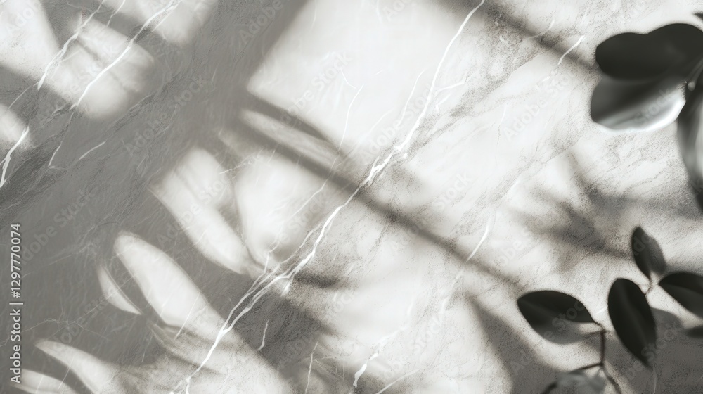 Aufkleber marble tabletop with soft veining, creating dreamy abstract shadows under diffused lighting against 