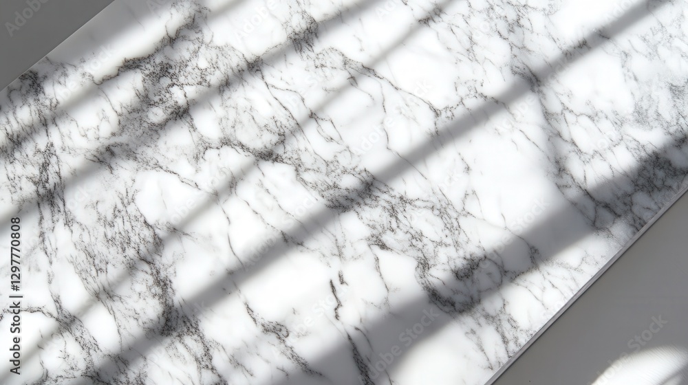 Poster carrara marble tabletop with smooth, elegant textures, illuminated by soft light, creating artistic 
