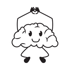 Happy Mind Brain with Happy Face