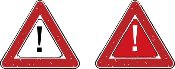 Attention, danger, Warning, alert or error sign. Safety Notice Signs in high quality images. Hand drawn art images.