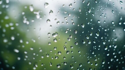 Naklejka premium The Green World in Raindrops