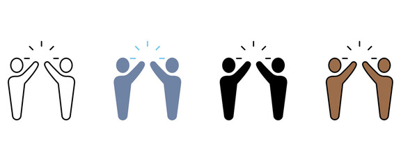 high five concept line icon. Simple element illustration. high five concept outline symbol design.