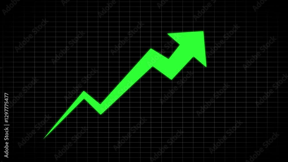 Poster business graph icon showing growth. business graph showing business success isolate on black. arrow 