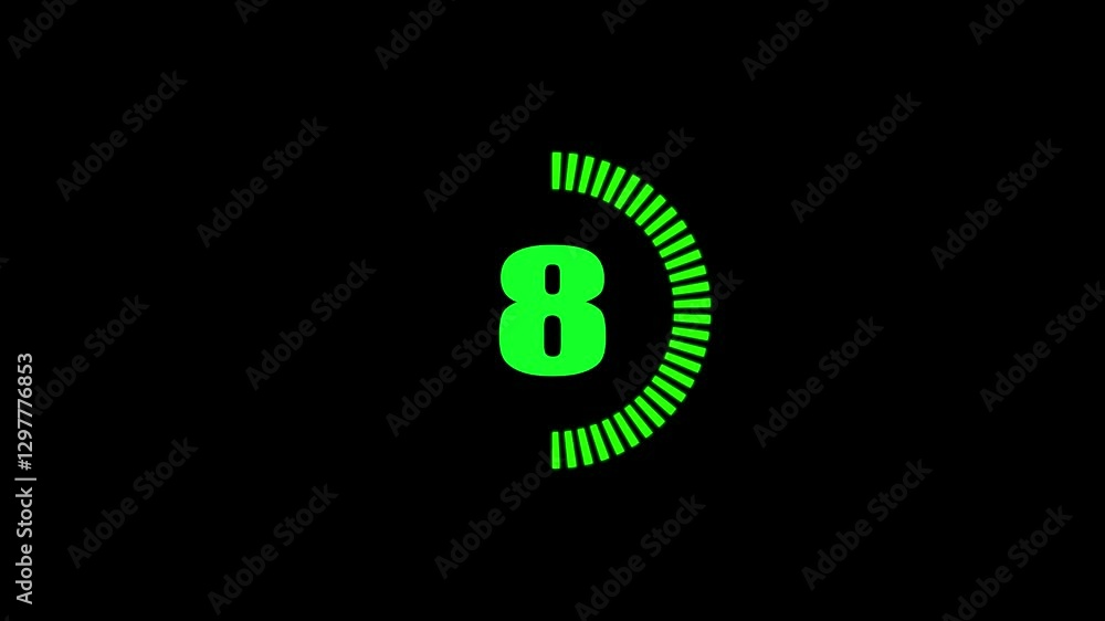 Poster 10 second countdown with circle animation, 10 to 0 animation countdown. 4k video.coundown start from