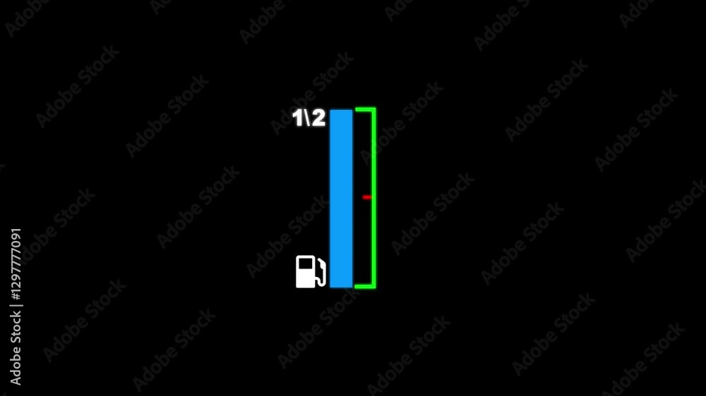 Poster electronic fuel level sensor with pointer movement from empty to full and to empty.