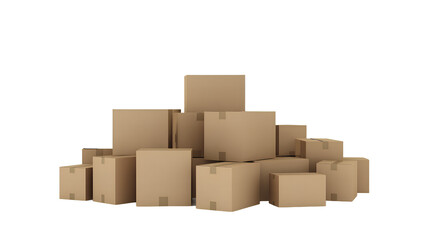 Fototapeta premium Stack of Cardboard Boxes Ready for Shipment