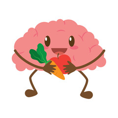 Mindful Eating Brain with Vegetables Icon