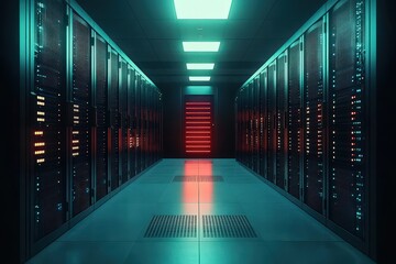 Fototapeta premium Innovative technologies are transforming data centers into secure digital environments.