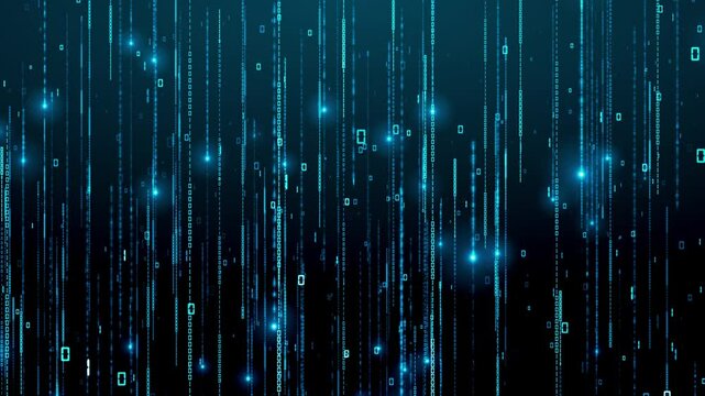 Falling Binary Digits Technology Background Loop