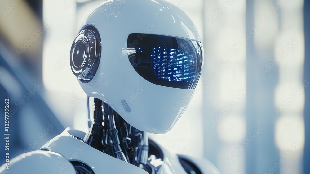Poster professional business environment where ai technology assists in processing data, automating routine