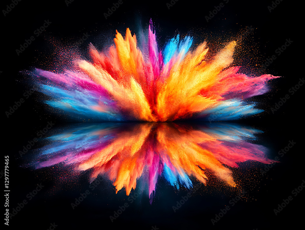 Poster dynamic color explosion studio digital art abstract close-up vibrant visual effects