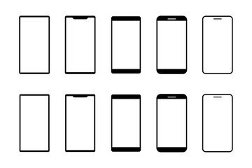 様々な形状をしたスマホのアイコンセット