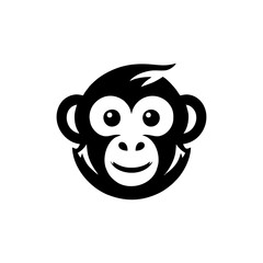 Minimalist Monkey Face Vector Logo