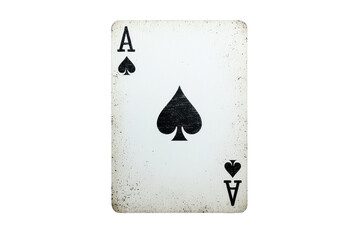 vintage playing card featuring Ace of Spades, showcasing its iconic design and worn texture, perfect for games or decoration