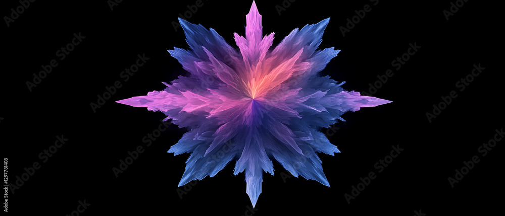 Poster dynamic fractal starburst artwork digital realm abstract design digital art creation vivid colors vi
