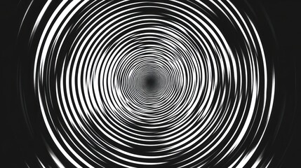 Obraz premium Abstract Black and White Swirling Vortex Tunnel Design