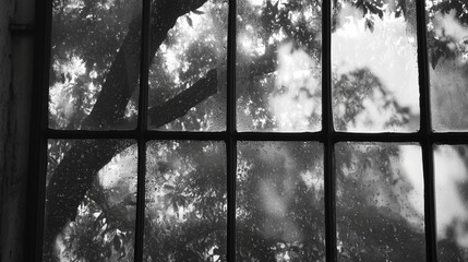 The quiet time outside the window after the rain