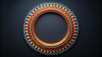 Dark Wall Round Frame Architectural Photography, Empty Circular Frame, Modern Interior Design, Minimalist Wall Decor, Abstract Background