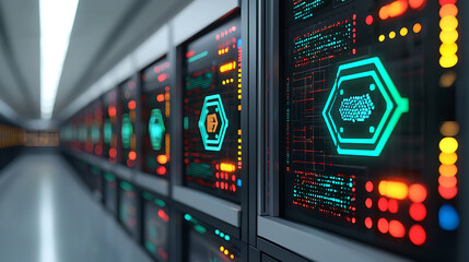 Fototapeta premium Assembling hydrogen fuel cells in a high-tech facility energy innovation industrial environment close-up perspective sustainable technology