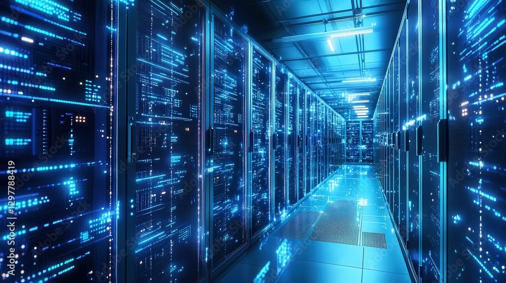 Aufkleber data center with ai-controlled temperature management, secure storage, and sustainable infrastructur