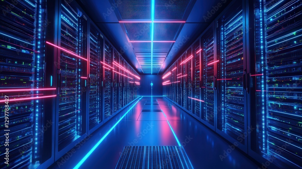 Poster data center with ai-controlled temperature management, secure storage, and sustainable infrastructur