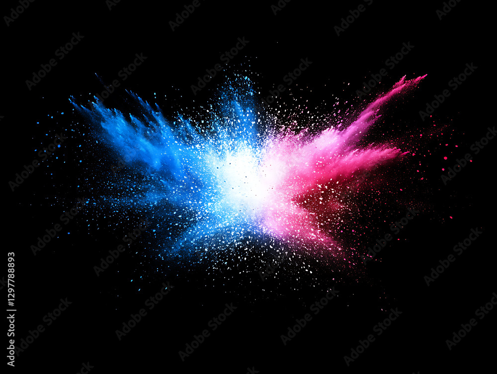 Poster dynamic color explosion studio digital art dark background close-up visual creativity