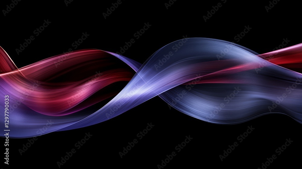 Poster abstract wavy lines in motion modern futuristic art design element on black background for creative 