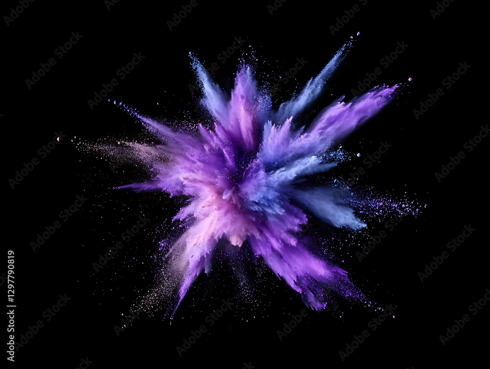 Poster dynamic color explosion abstract art digital creation dark background high-impact visuals