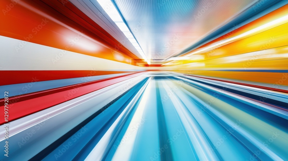 Poster dynamic dive into a bright pool with motion blur effect