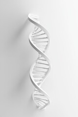 Abstract DNA Helix: A 3D Render of a White DNA Structure Against a Clean White Background