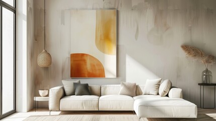 Minimalist Living Room with Abstract Art