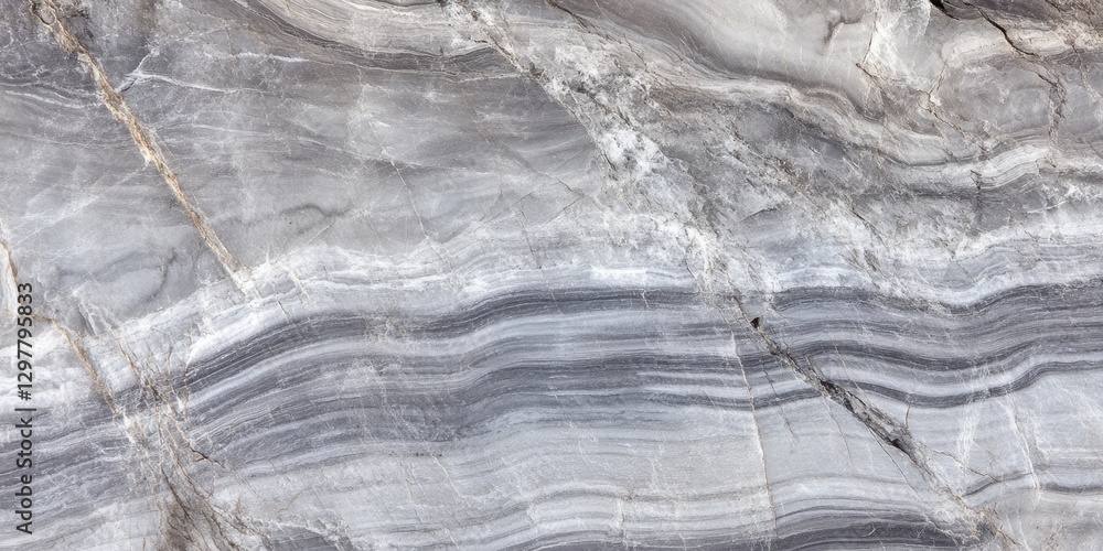 Poster ethereal veins of marble: close-up image of a polished marble slab revealing a complex network of sw