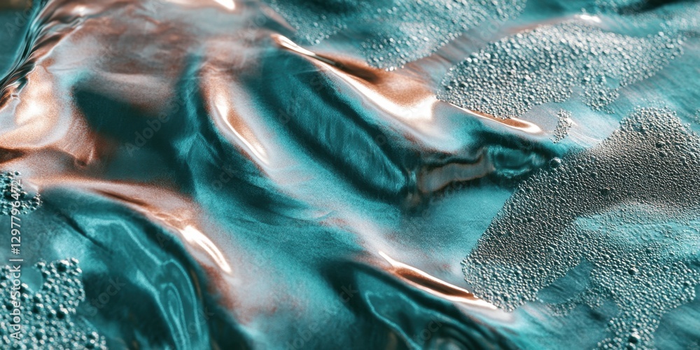 Poster abstract flowing texture: captivating aerial view of abstract flowing liquid-like textures, rendered