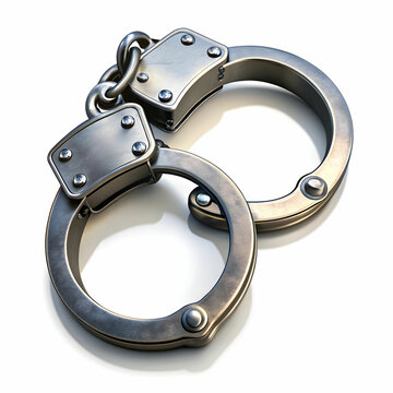 recommend clip art: close up handcuffs on white background