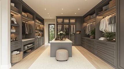 Modern walk-in closet interior design