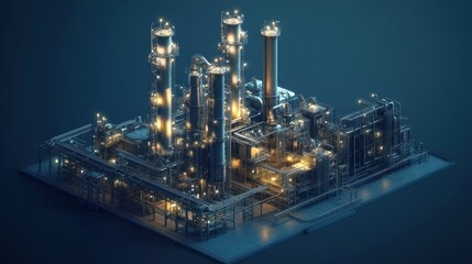 Fototapeta premium Industrial Complex: A Modern Architectural Marvel