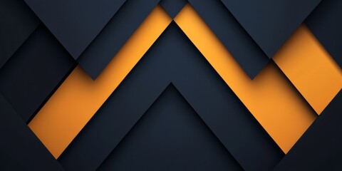 Abstract geometric design featuring layered triangles in blue and gold