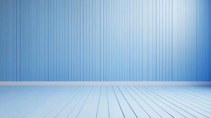 Serene Blue Room: Minimalist Interior Design