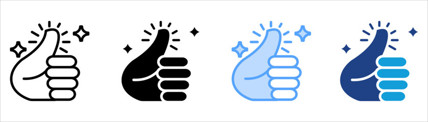 Thumbs Up Icon Set Multiple Style Collection