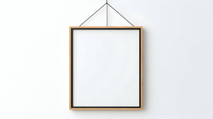 Empty Picture Frame Against Light Wall for Home Decor Display