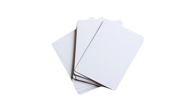 Blank Card Stack: A stack of blank cards arranged in a fan-like pattern, inviting customization and creative possibilities. 