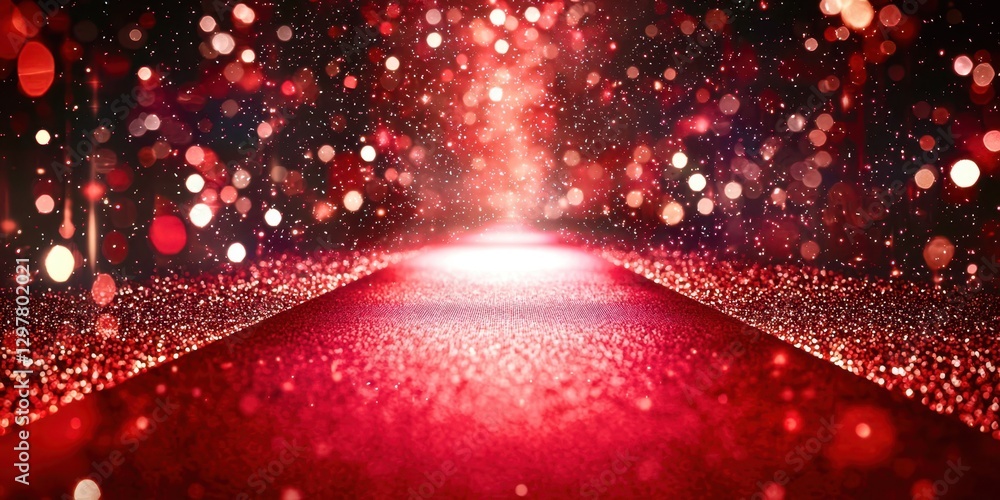 Poster red carpet with red glitter on it