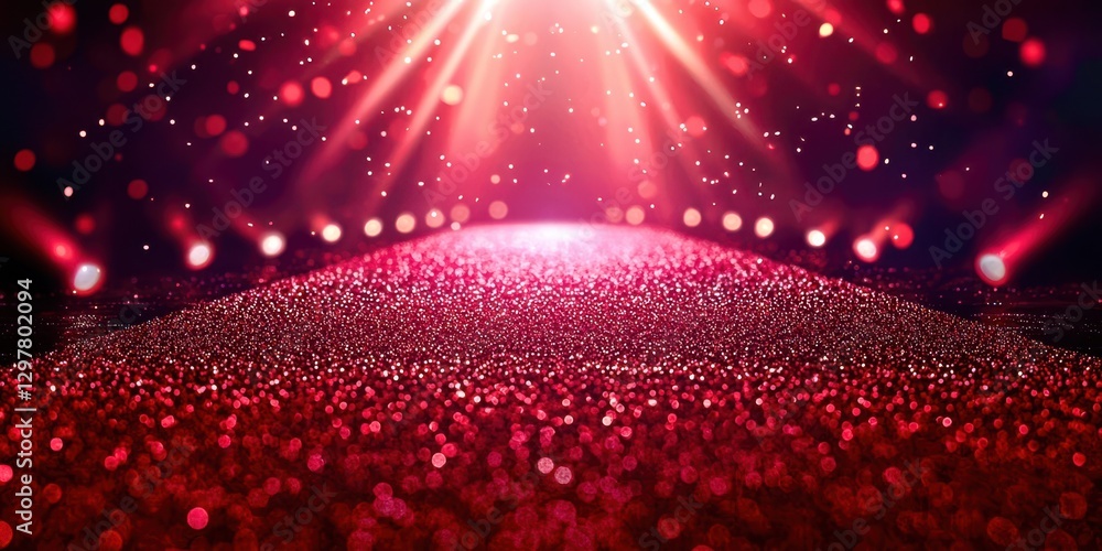 Poster red carpet with a lot of sparkles on it