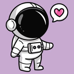 Cute Astronaut Peace Vector
